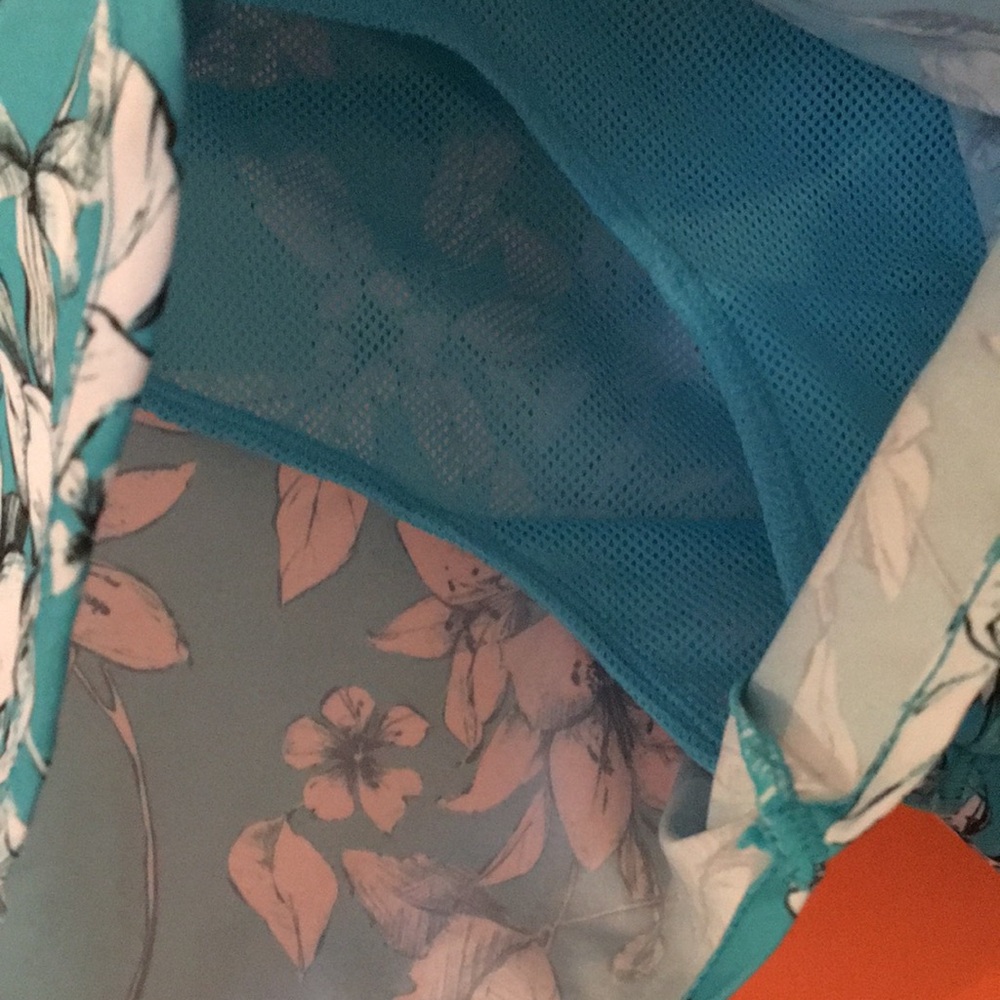 Reel Legends Teal Floral Rash Guard Swim Set XS/S 2/4 2 Piece Athletic Swimsuit - Picture 12 of 17